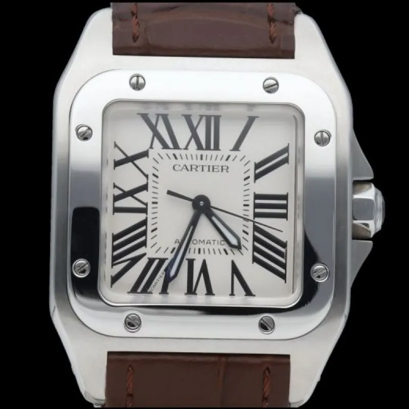 Cartier Santos 100 - Montre automatique en acier made by 58 Facettes