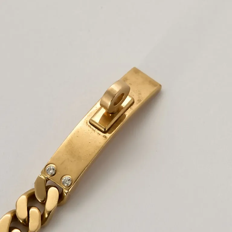 Hermès Kelly - Bracelet gourmette en or rose 750 serti de diamants sold by 58 Facettes product image thumbnail 4