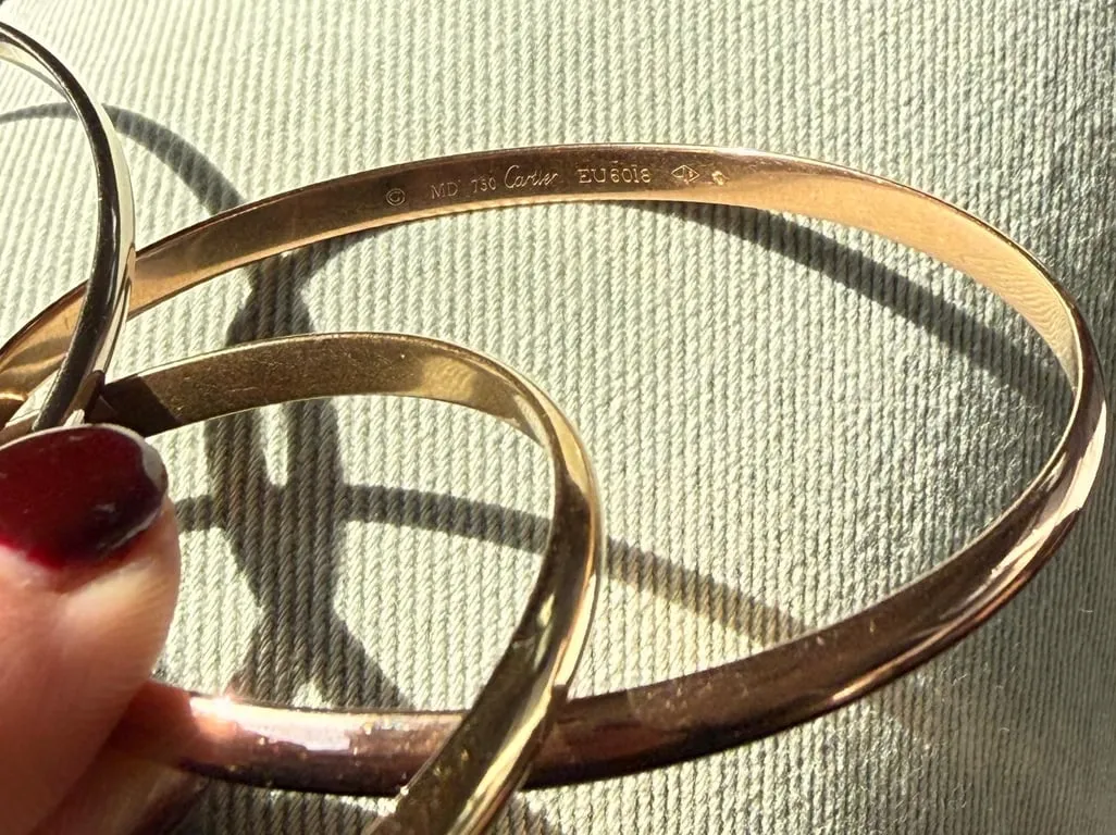 Cartier Trinity - Bracelet trois joncs en or trois tons sold by 58 Facettes product image thumbnail 4