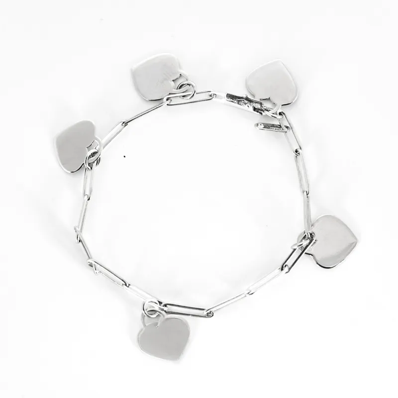 Dinh Van - Bracelet en or blanc et pampilles coeur sold by 58 Facettes