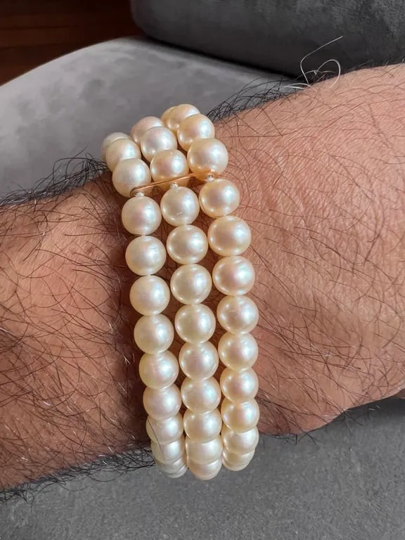 Bracelet 3 rangs de perles de culture, fermoir en or 18K sold by 58 Facettes product image thumbnail 2