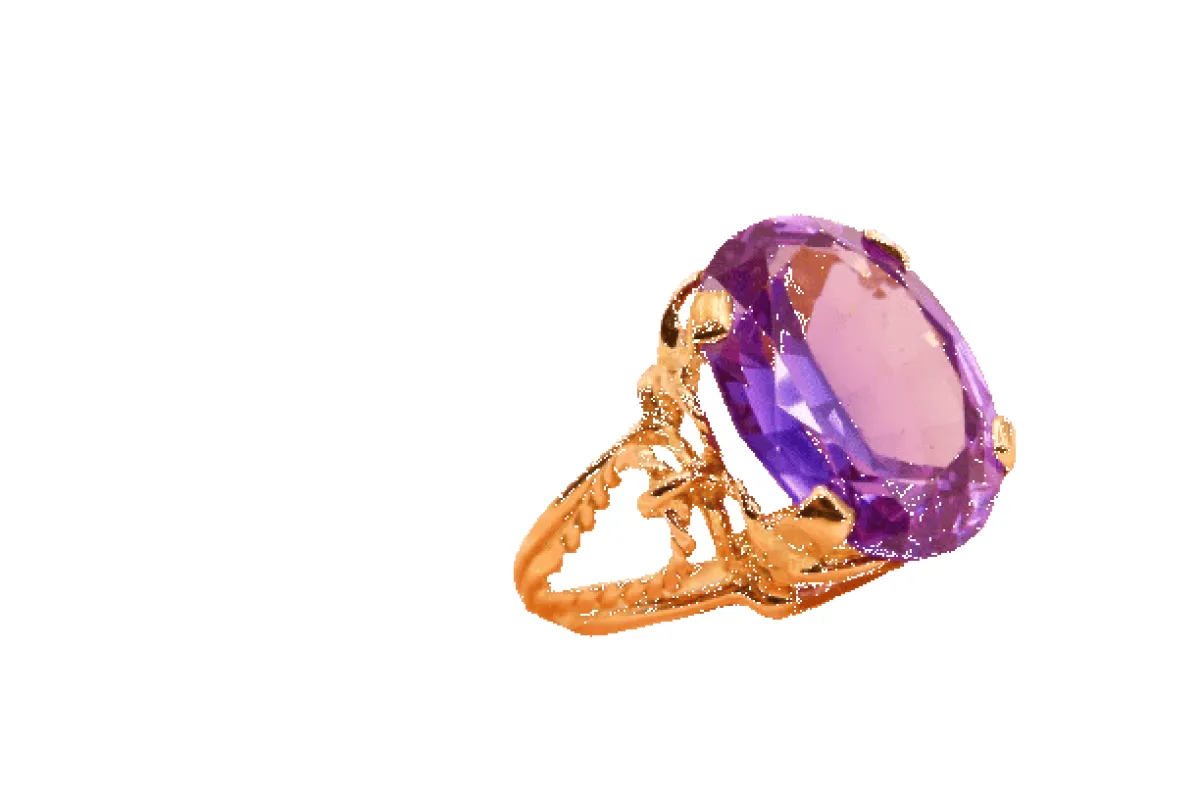 Bague motif corde en or jaune 750 sertie d’une améthyste made by 58 Facettes