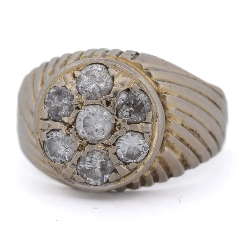 Bague vintage - Cluster en or 18 ct et diamants made by 58 Facettes