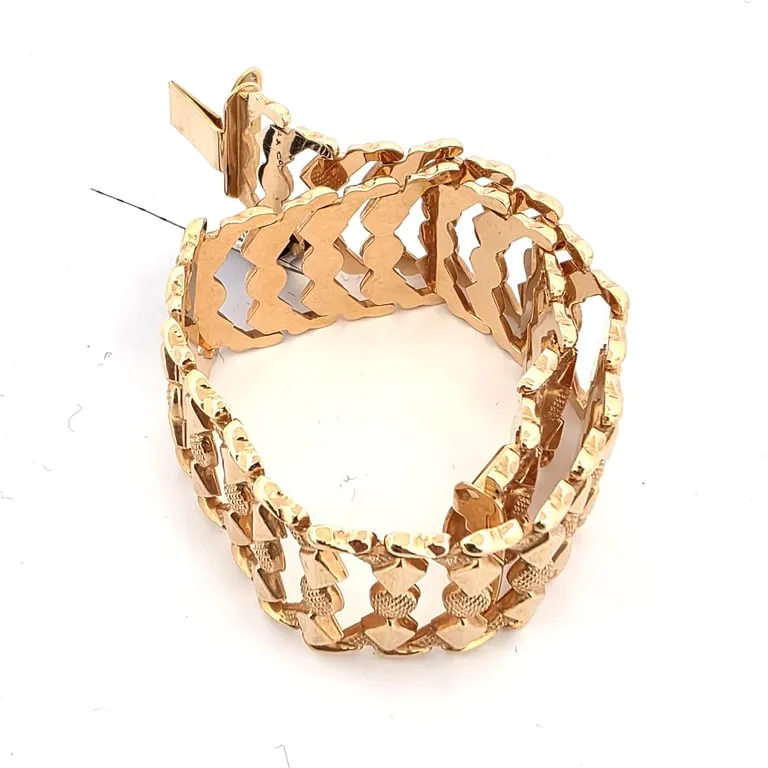 Bracelet vintage en or jaune 18 ct massif sold by 58 Facettes product image thumbnail 3