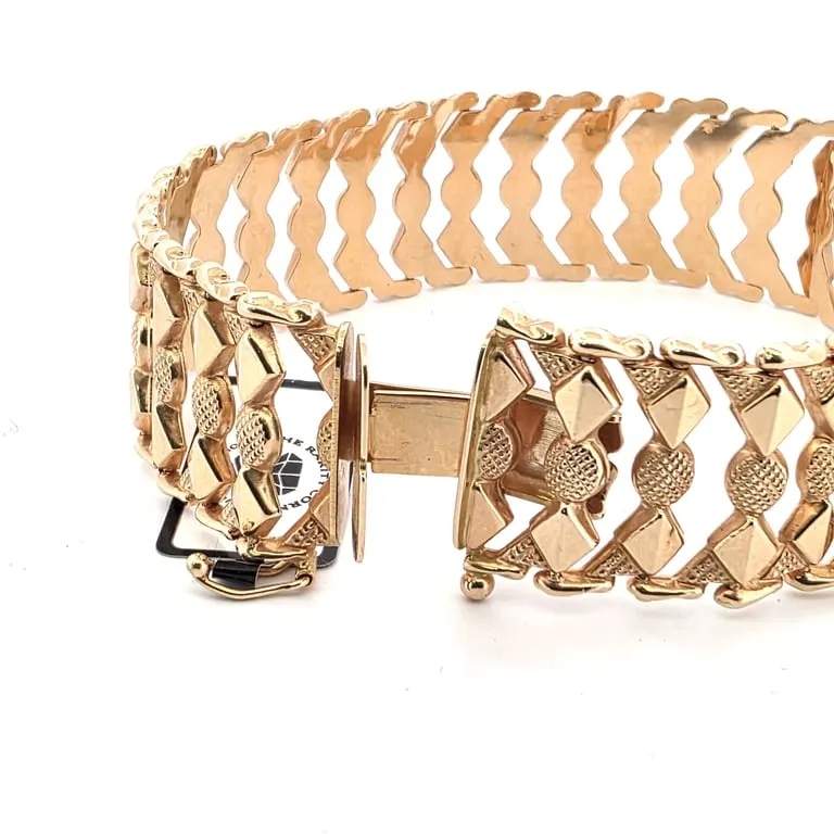 Bracelet vintage en or jaune 18 ct massif sold by 58 Facettes product image thumbnail 5