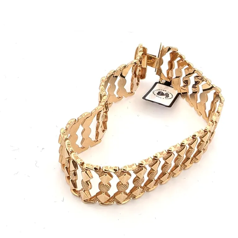 Bracelet vintage en or jaune 18 ct massif sold by 58 Facettes product image thumbnail 2