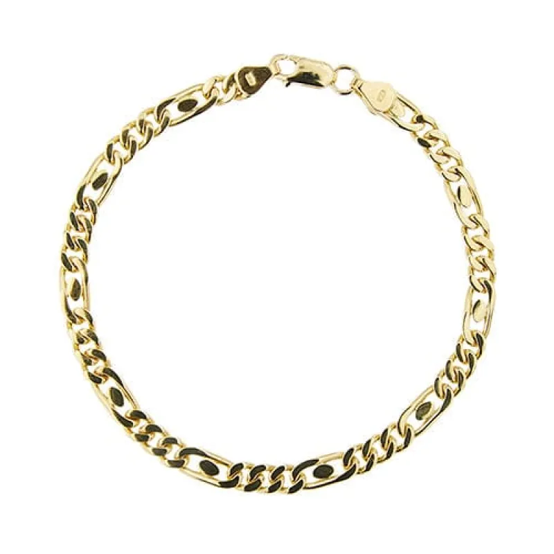 Bracelet homme maille Figaro en or jaune 18 ct made by 58 Facettes