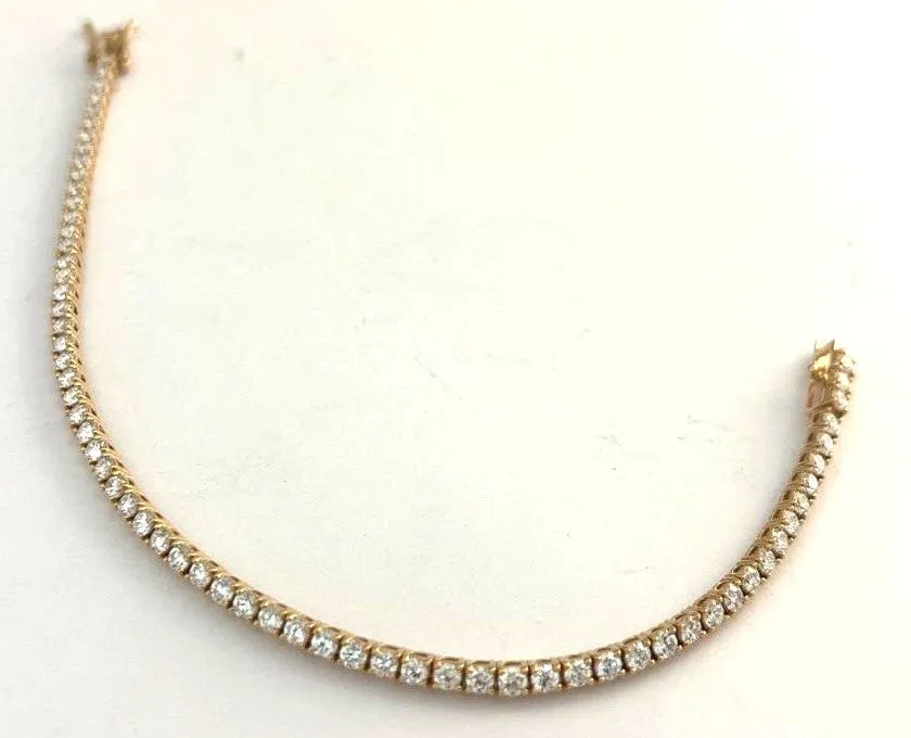 Bracelet tennis en or rose et diamants 2,90 ct sold by 58 Facettes product image thumbnail 3