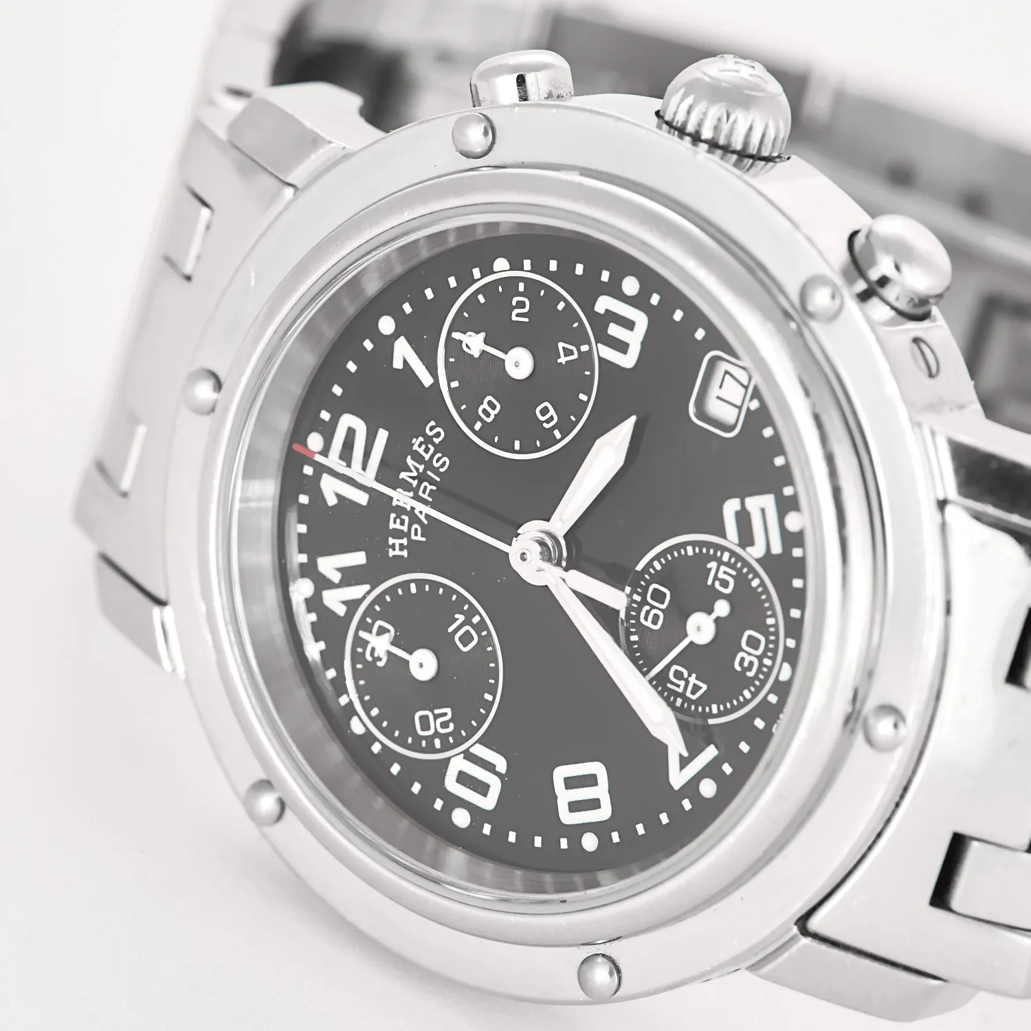 Hermès - Clipper Chrono - Montre en acier à boitier rond et à mouvement quartz sold by 58 Facettes product image thumbnail 4