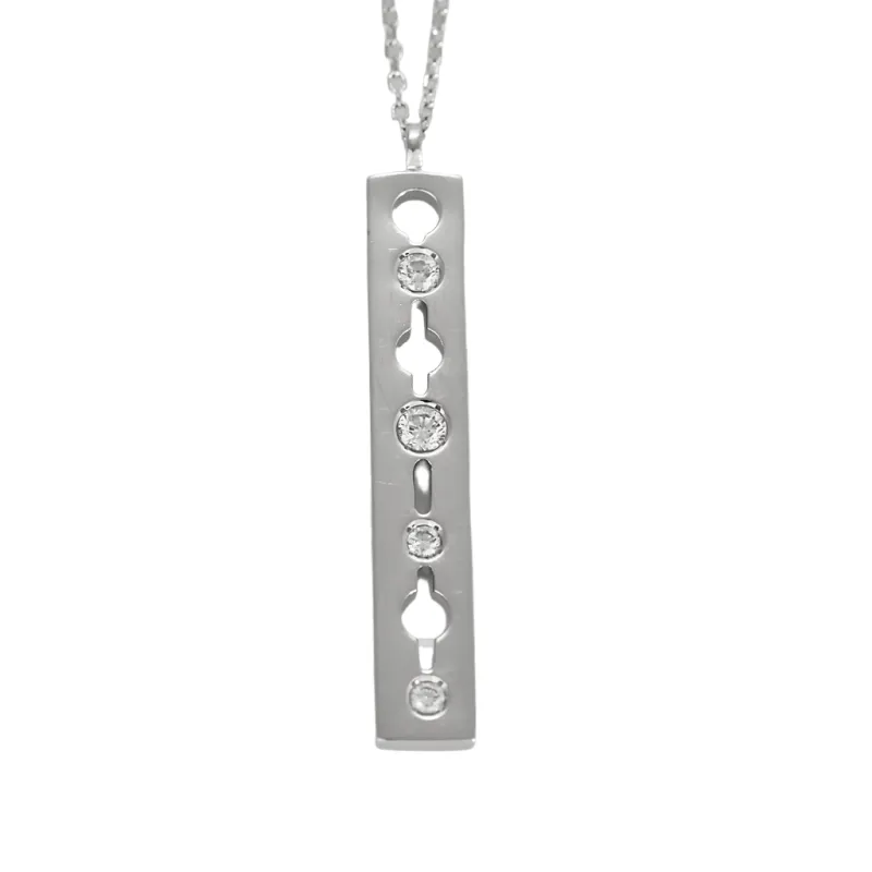 DINH VAN - PULSE - Collier et Pendentif en or gris et diamants made by 58 Facettes