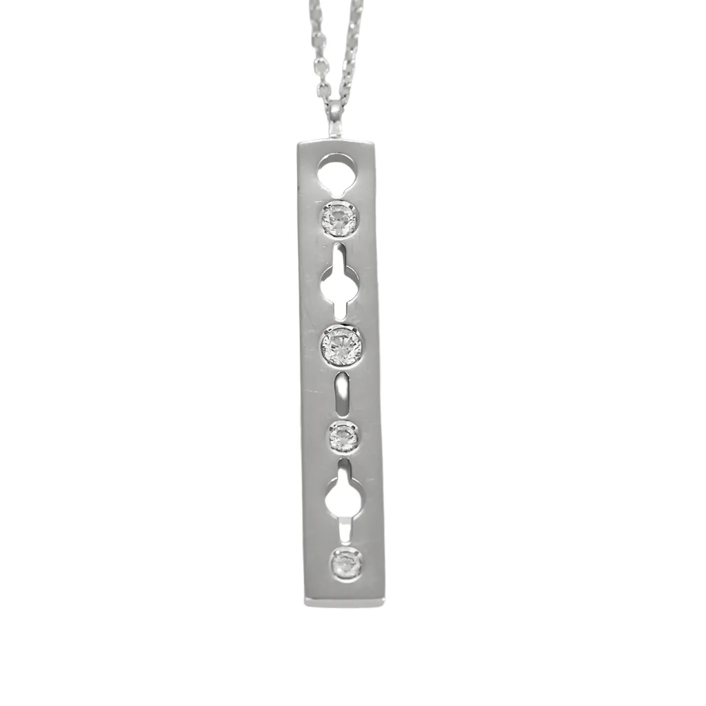 DINH VAN - PULSE - Collier et Pendentif en or gris et diamants sold by 58 Facettes