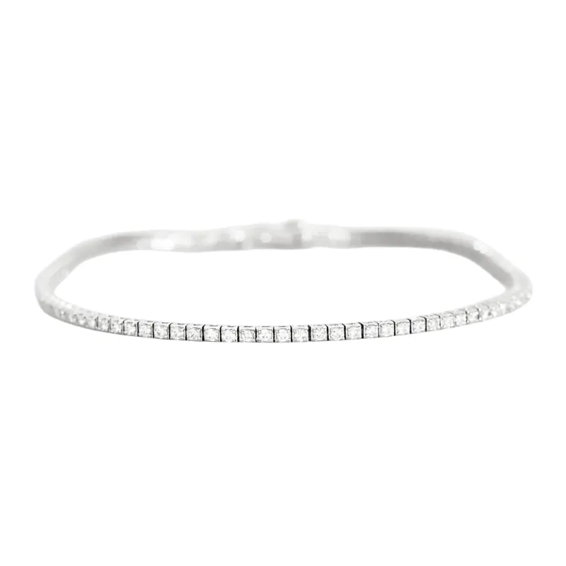 Bracelet ligne en or gris et diamants sold by 58 Facettes
