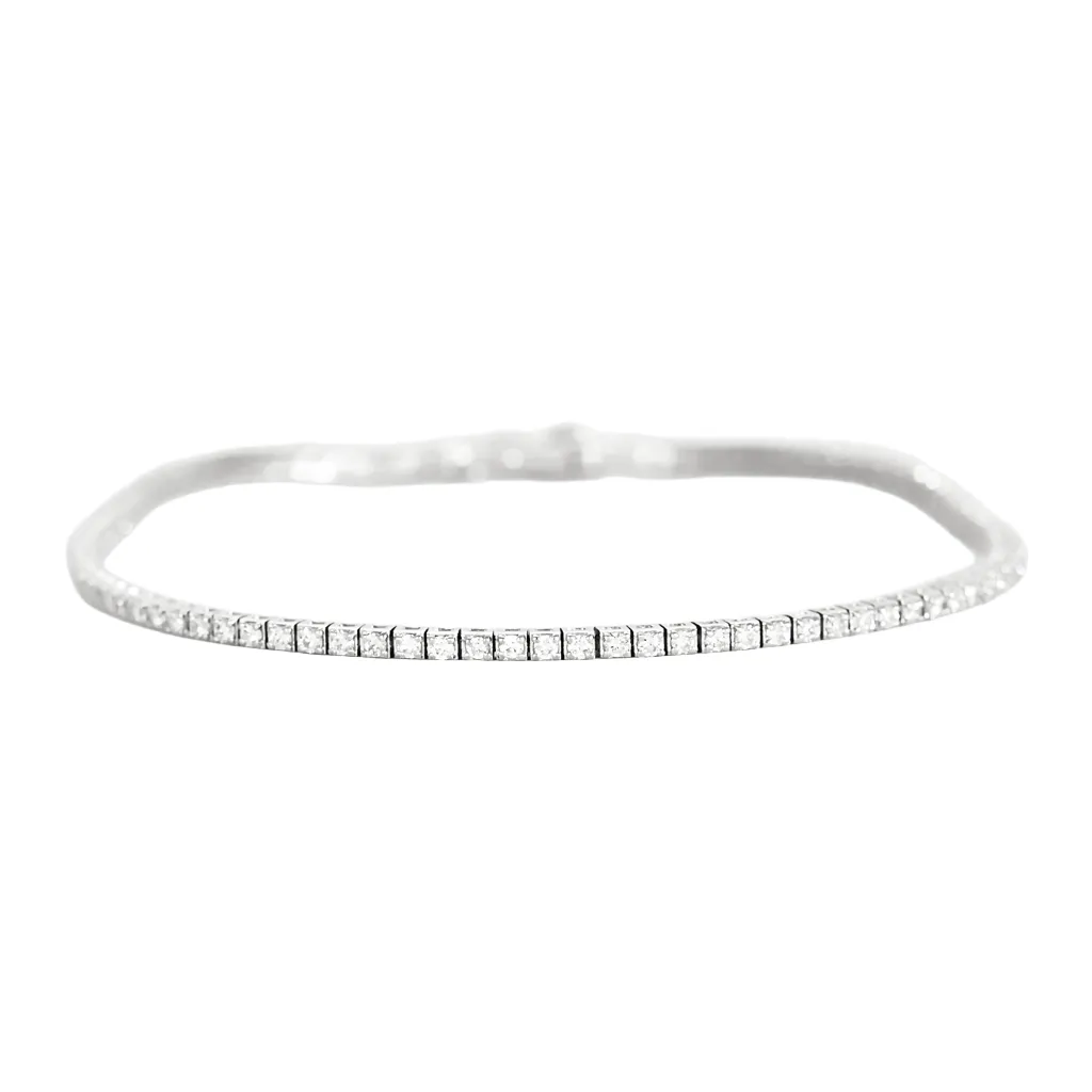 Bracelet ligne en or gris et diamants sold by 58 Facettes