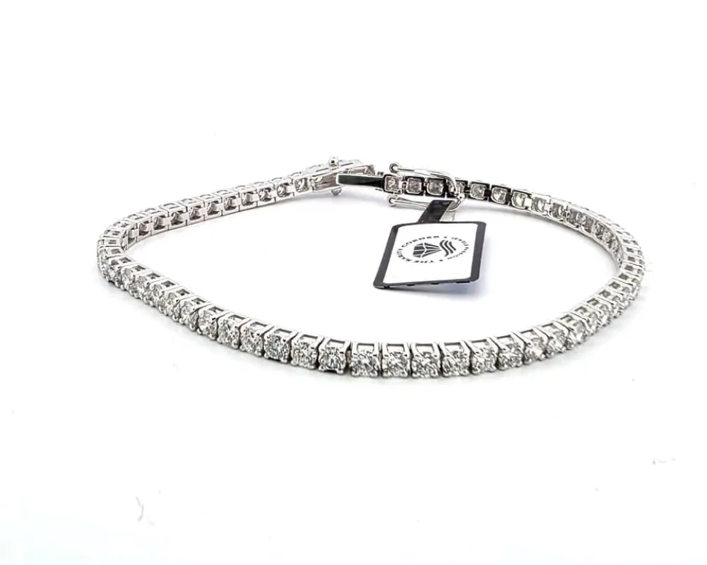 Bracelet tennis en or blanc 18 ct avec diamants made by 58 Facettes