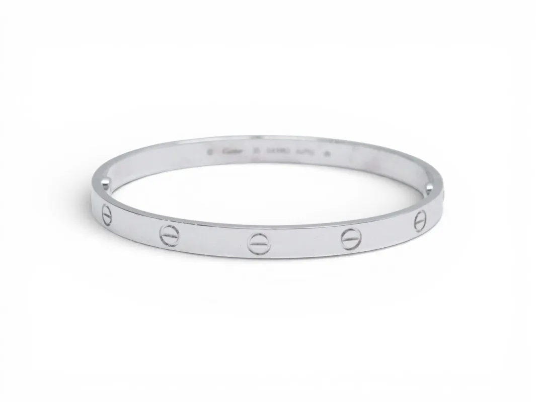 Cartier Love - Bracelet en or blanc (or gris) 18k, taille 20 made by 58 Facettes