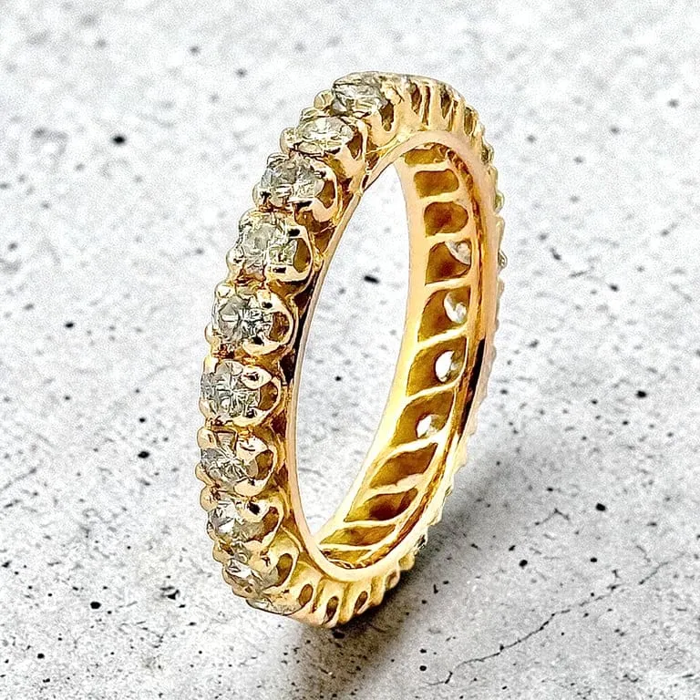 Alliance américaine - Bague tour complet en or jaune 18 carats et diamants sold by 58 Facettes product image thumbnail 4