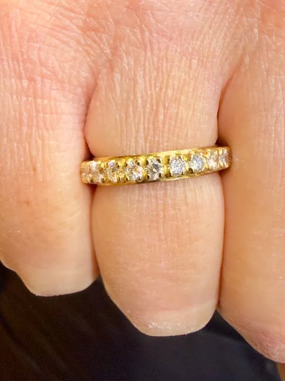 Alliance américaine - Bague tour complet en or jaune 18 carats et diamants sold by 58 Facettes product image thumbnail 5