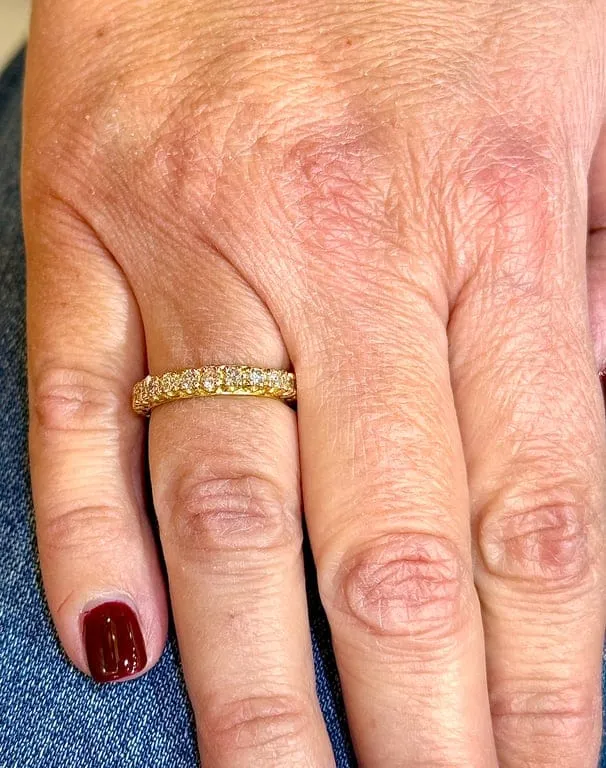 Alliance américaine - Bague tour complet en or jaune 18 carats et diamants sold by 58 Facettes product image thumbnail 2