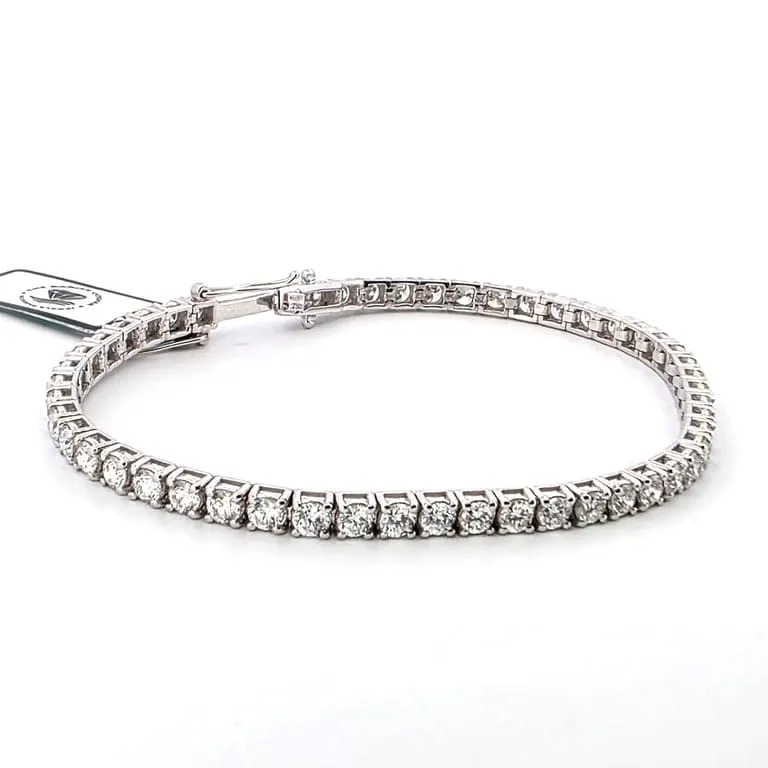 Bracelet tennis en or blanc 18 ct avec diamants sold by 58 Facettes product image thumbnail 4