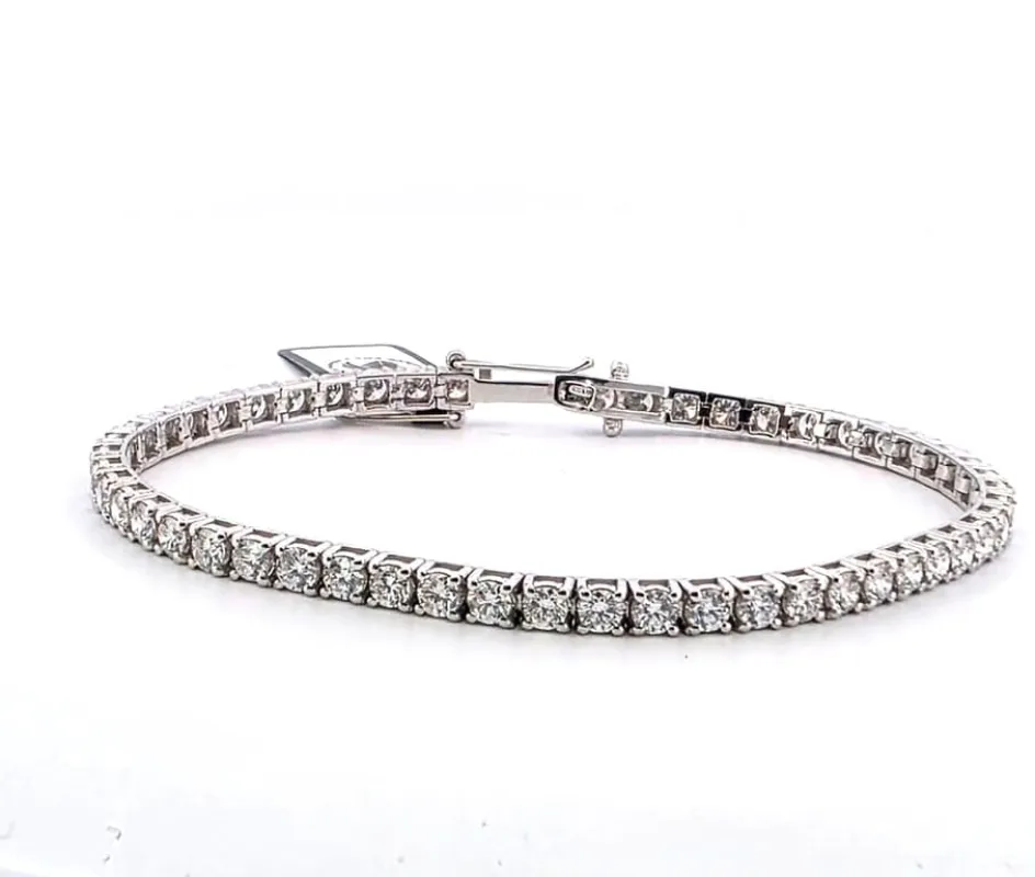 Bracelet tennis en or blanc 18 ct avec diamants made by 58 Facettes