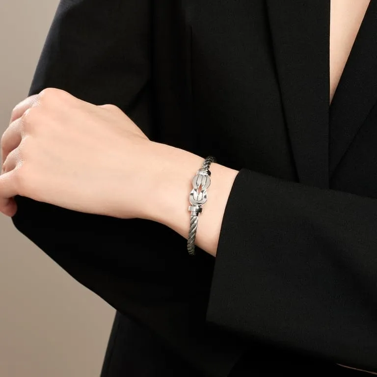FRED Chance Infinie - Bracelet grand modèle en or blanc 18k et acier sold by 58 Facettes product image thumbnail 2