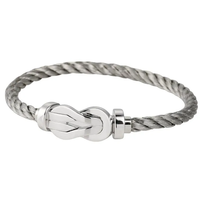 FRED Chance Infinie - Bracelet grand modèle en or blanc 18k et acier sold by 58 Facettes
