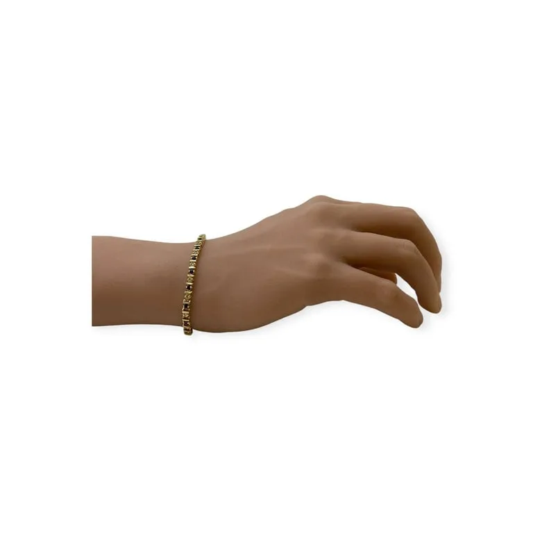 Bracelet ligne en or jaune 14K serti de saphirs et diamants sold by 58 Facettes product image thumbnail 2