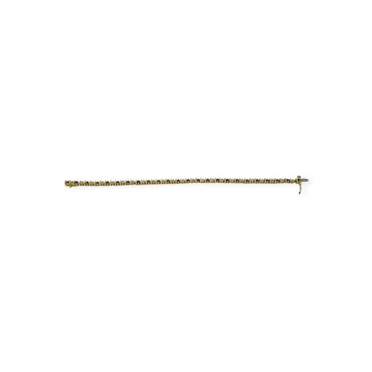 Bracelet ligne en or jaune 14K serti de saphirs et diamants sold by 58 Facettes product image thumbnail 3