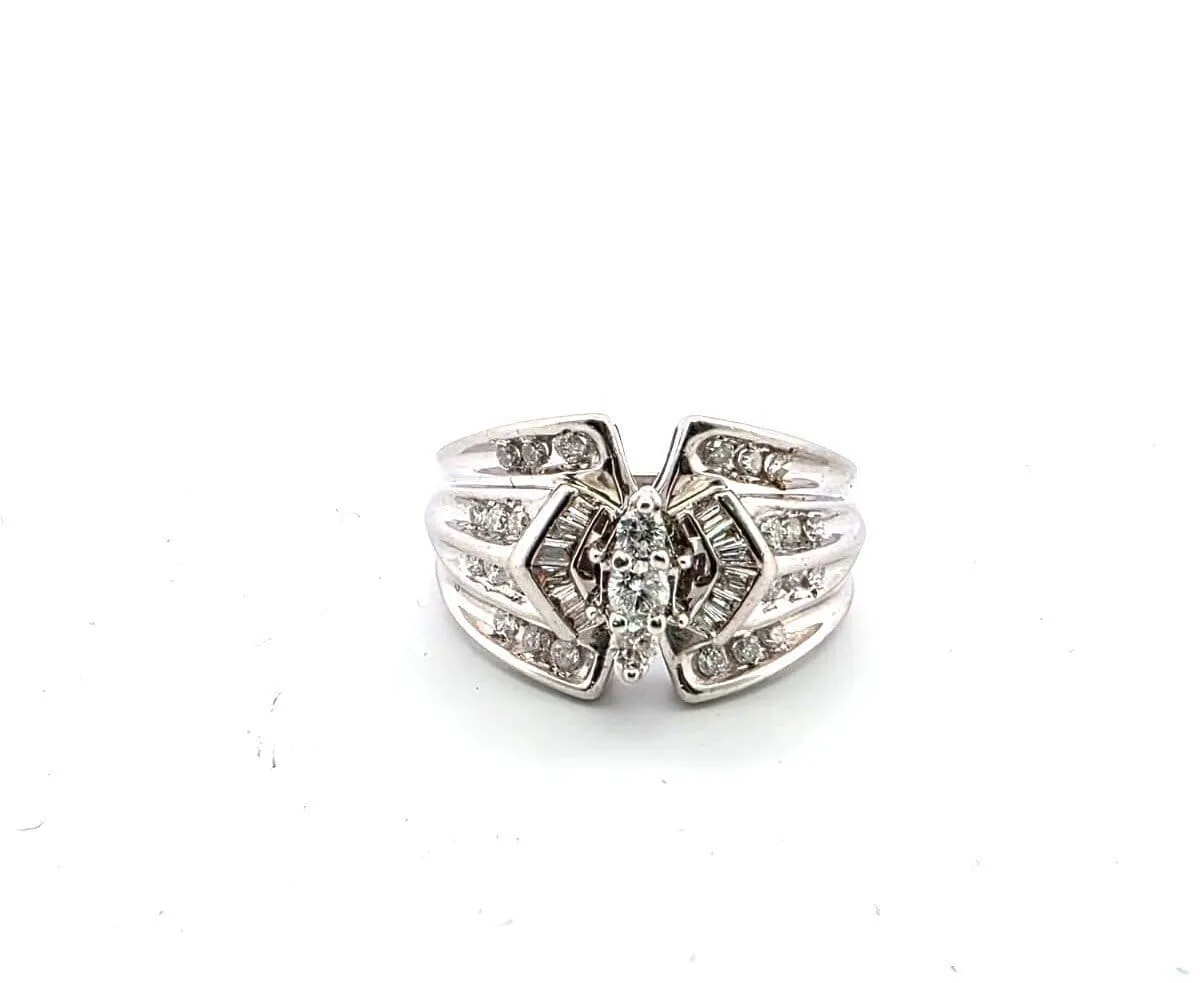 Bague en or blanc avec diamants sold by 58 Facettes