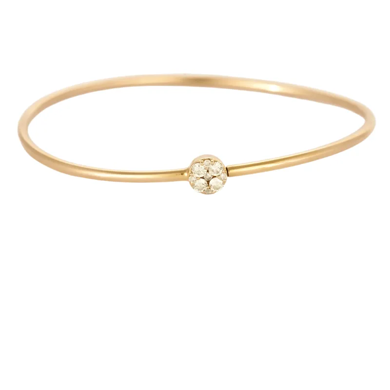 Bracelet jonc en or jaune à motif floral made by 58 Facettes