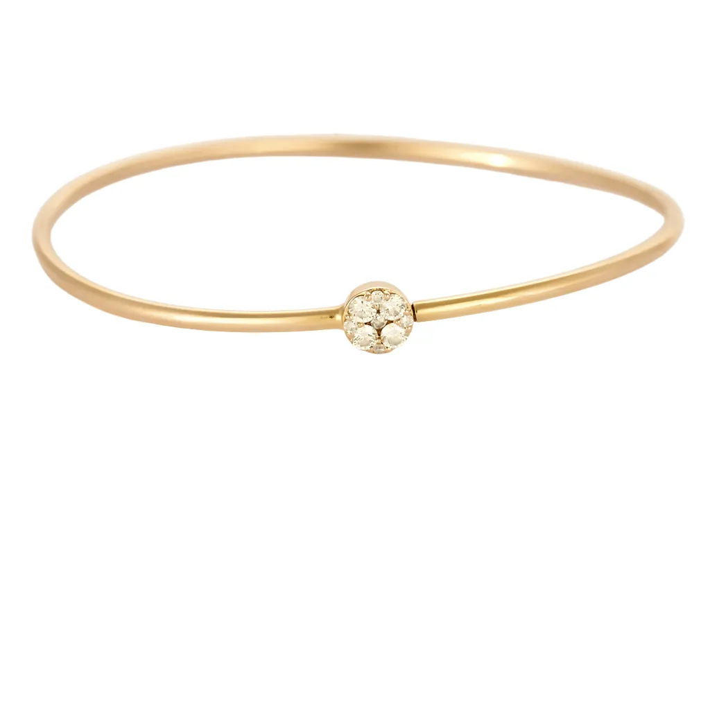 Bracelet jonc en or jaune à motif floral sold by 58 Facettes