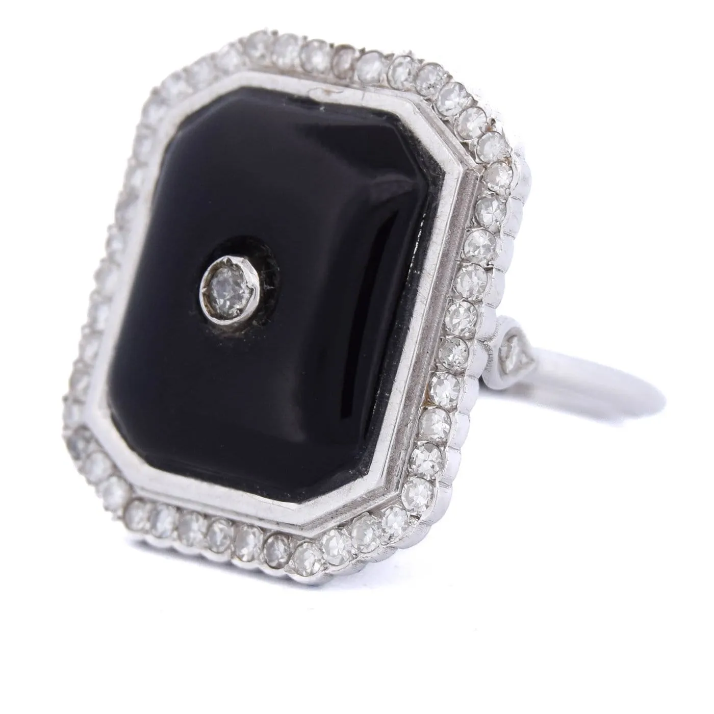 Bague Art déco en or blanc 18 ct avec onyx et diamants sold by 58 Facettes product image thumbnail 4