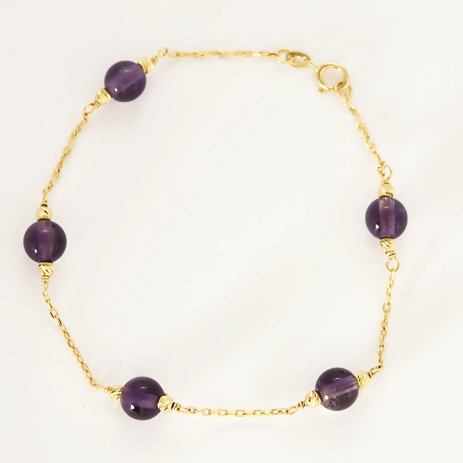 Bracelet en or jaune et perles d'améthyste sold by 58 Facettes product image thumbnail 3