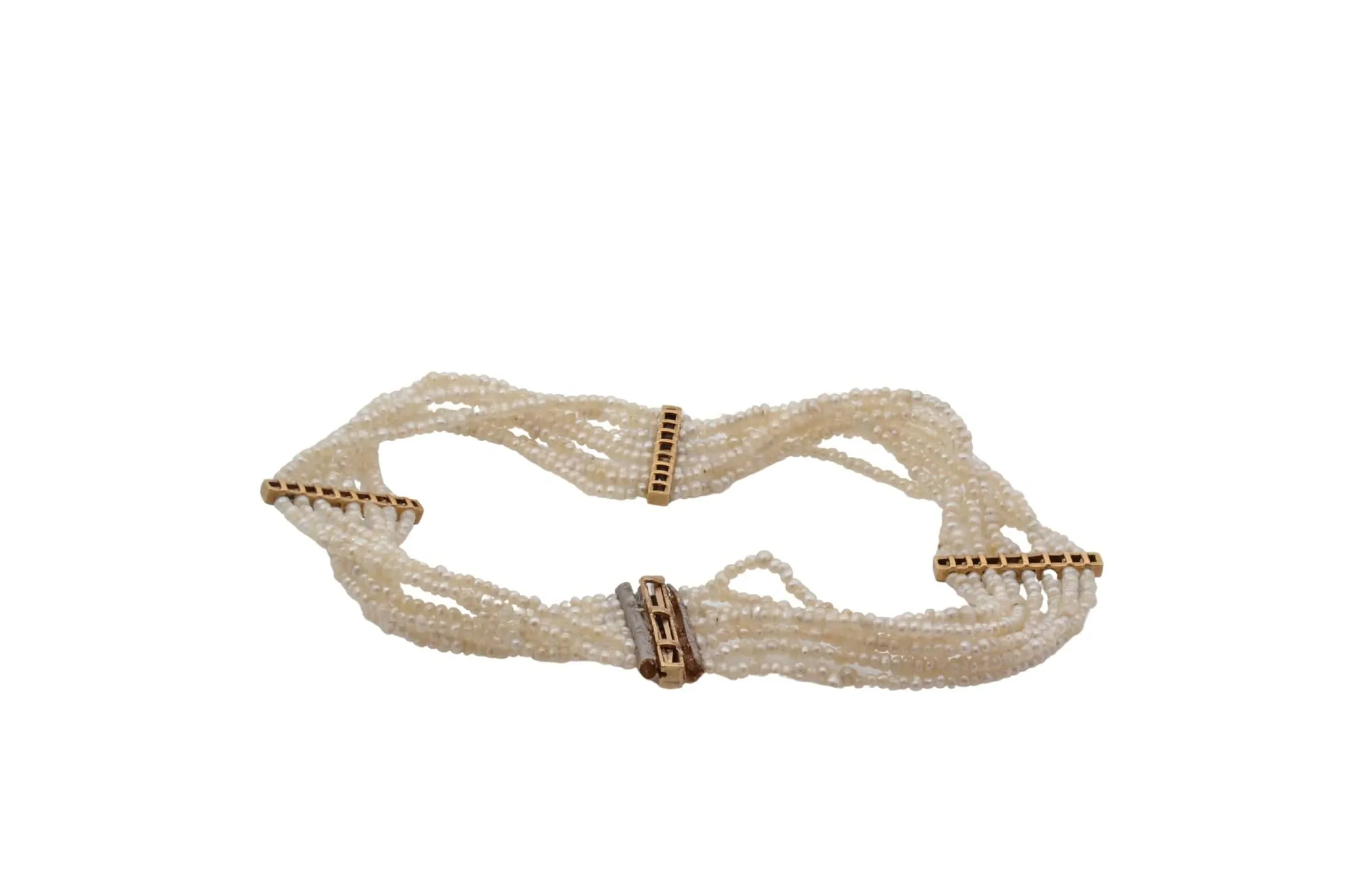 Bracelet ancien en or 18k avec perles fines, onyx et diamants sold by 58 Facettes product image thumbnail 3