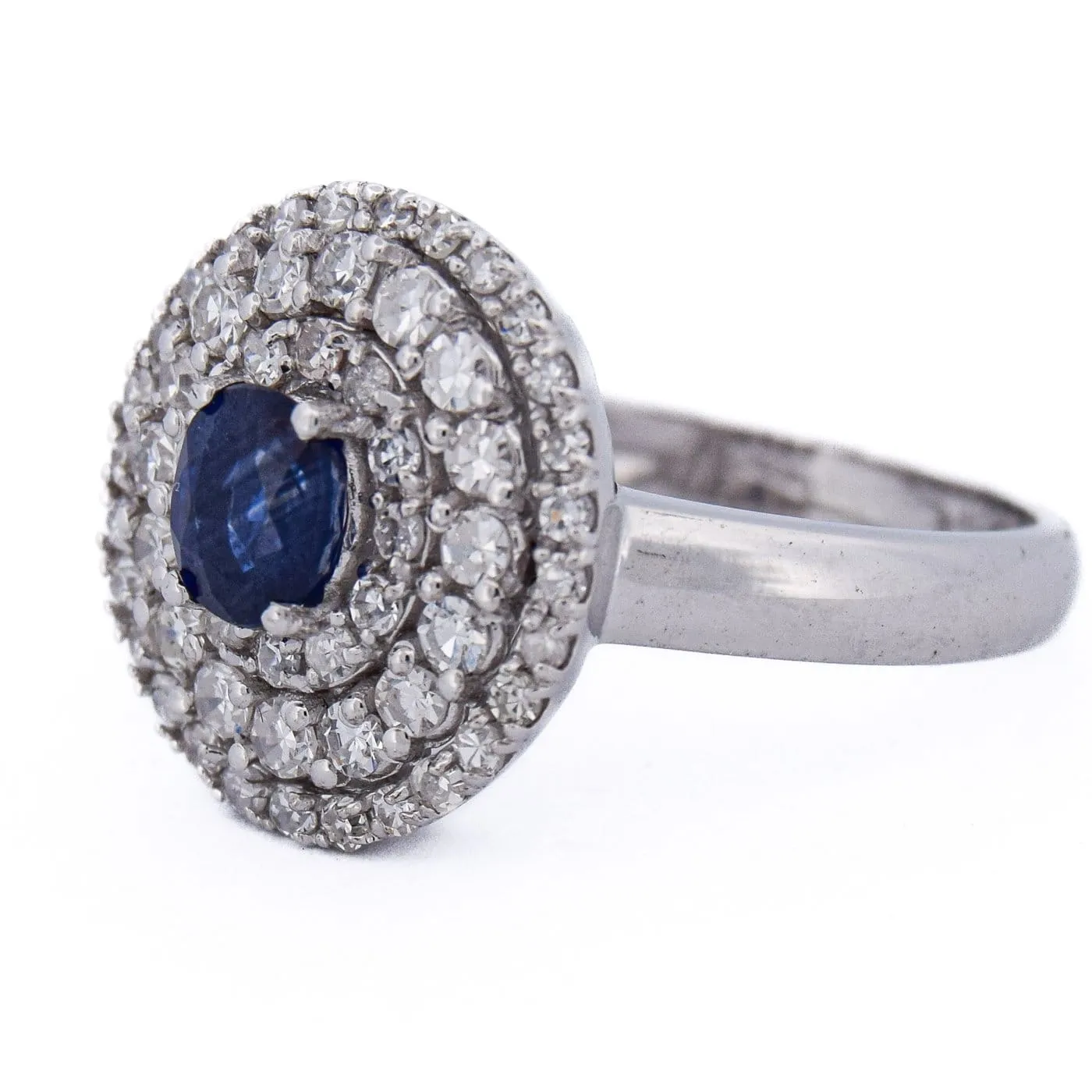 Bague - Or blanc 18 ct avec saphir et diamants sold by 58 Facettes product image thumbnail 3