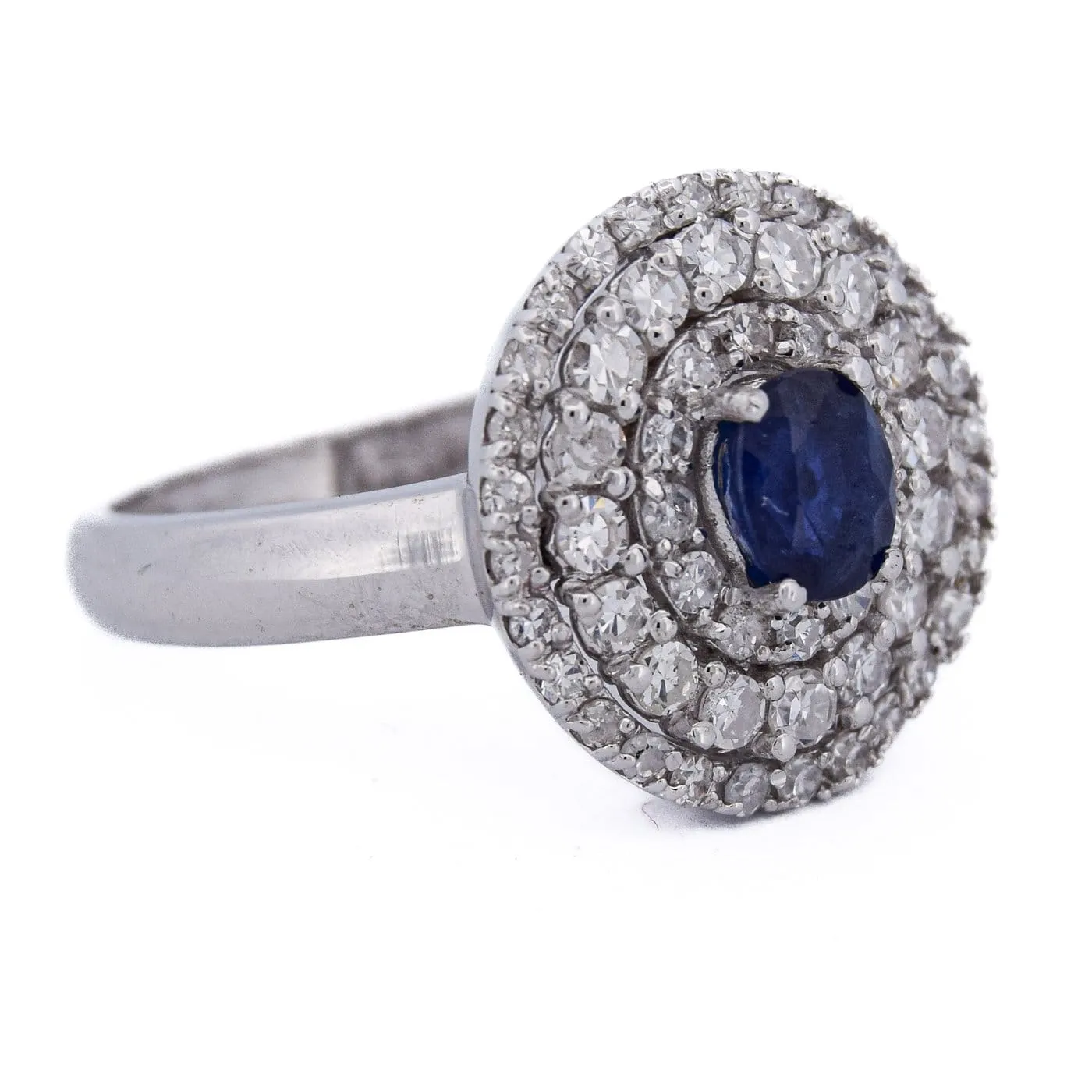 Bague - Or blanc 18 ct avec saphir et diamants sold by 58 Facettes product image thumbnail 4