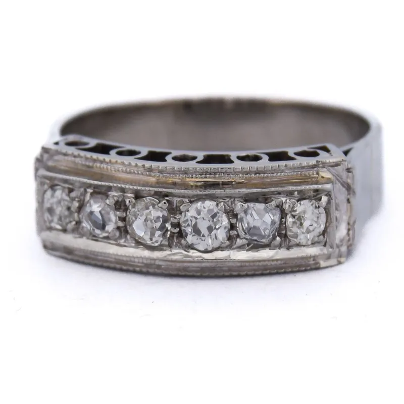 Bague Art déco en or blanc 18 ct avec diamants made by 58 Facettes