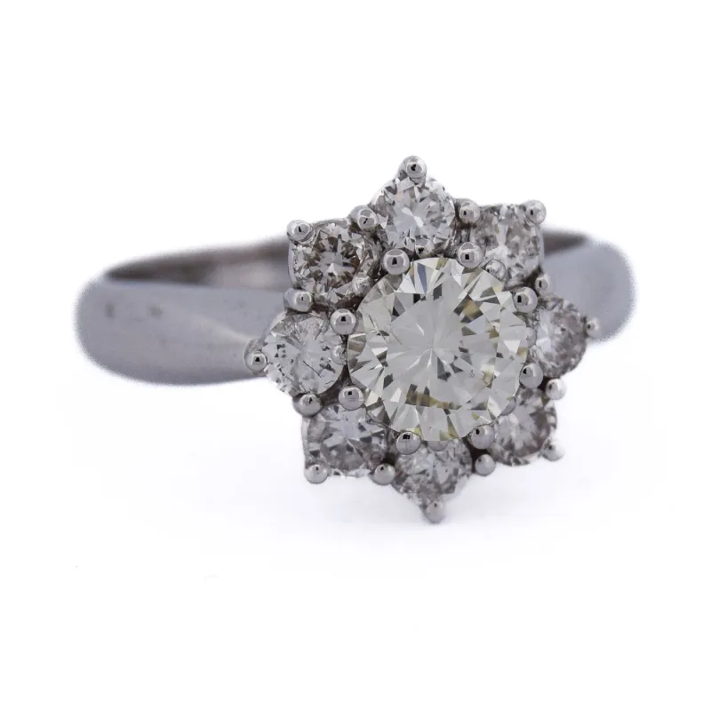 Bague vintage en or blanc 18 ct avec diamants made by 58 Facettes