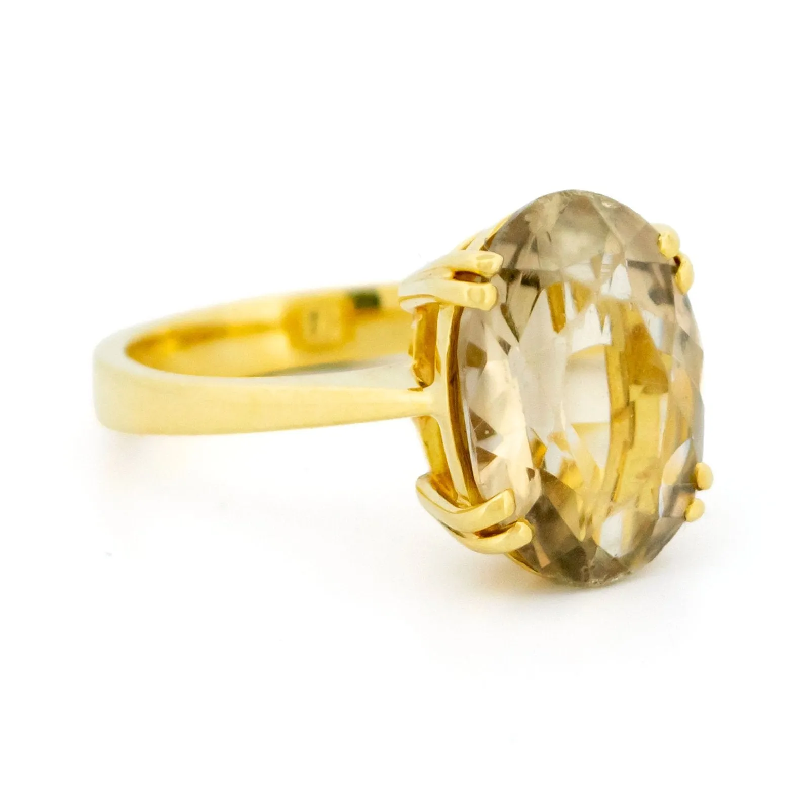 Bague solitaire citrine ovale en or jaune 18 carats sold by 58 Facettes product image thumbnail 2