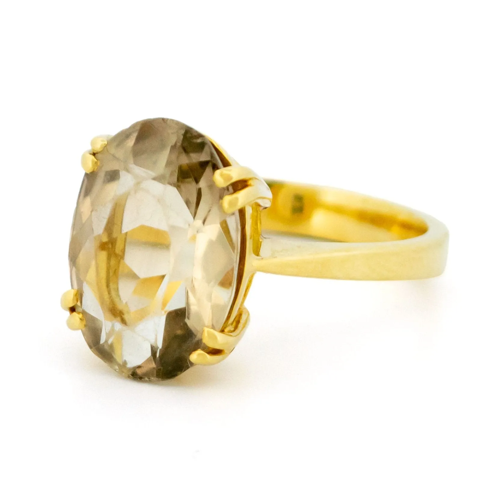 Bague solitaire citrine ovale en or jaune 18 carats sold by 58 Facettes product image thumbnail 3