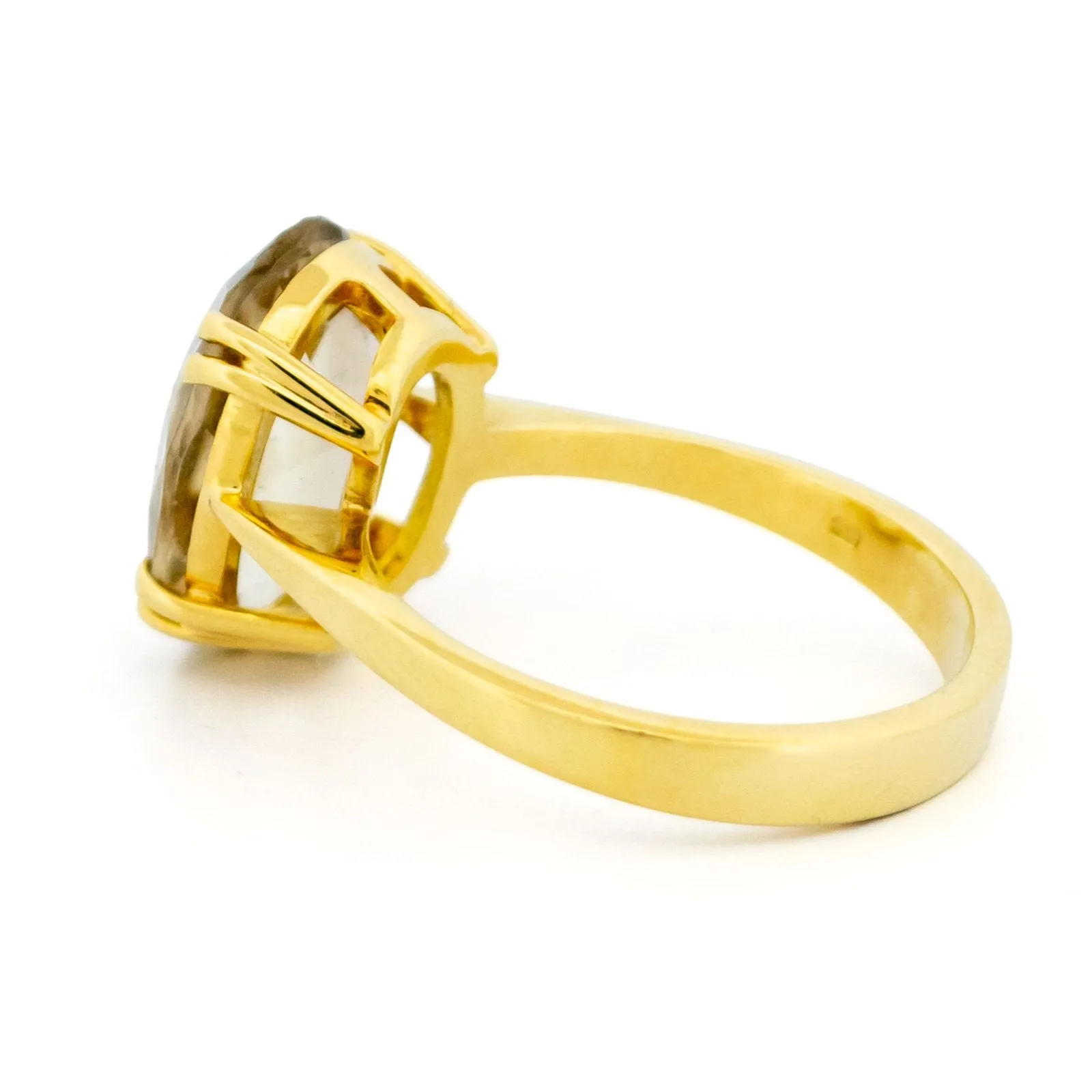 Bague solitaire citrine ovale en or jaune 18 carats sold by 58 Facettes product image thumbnail 4