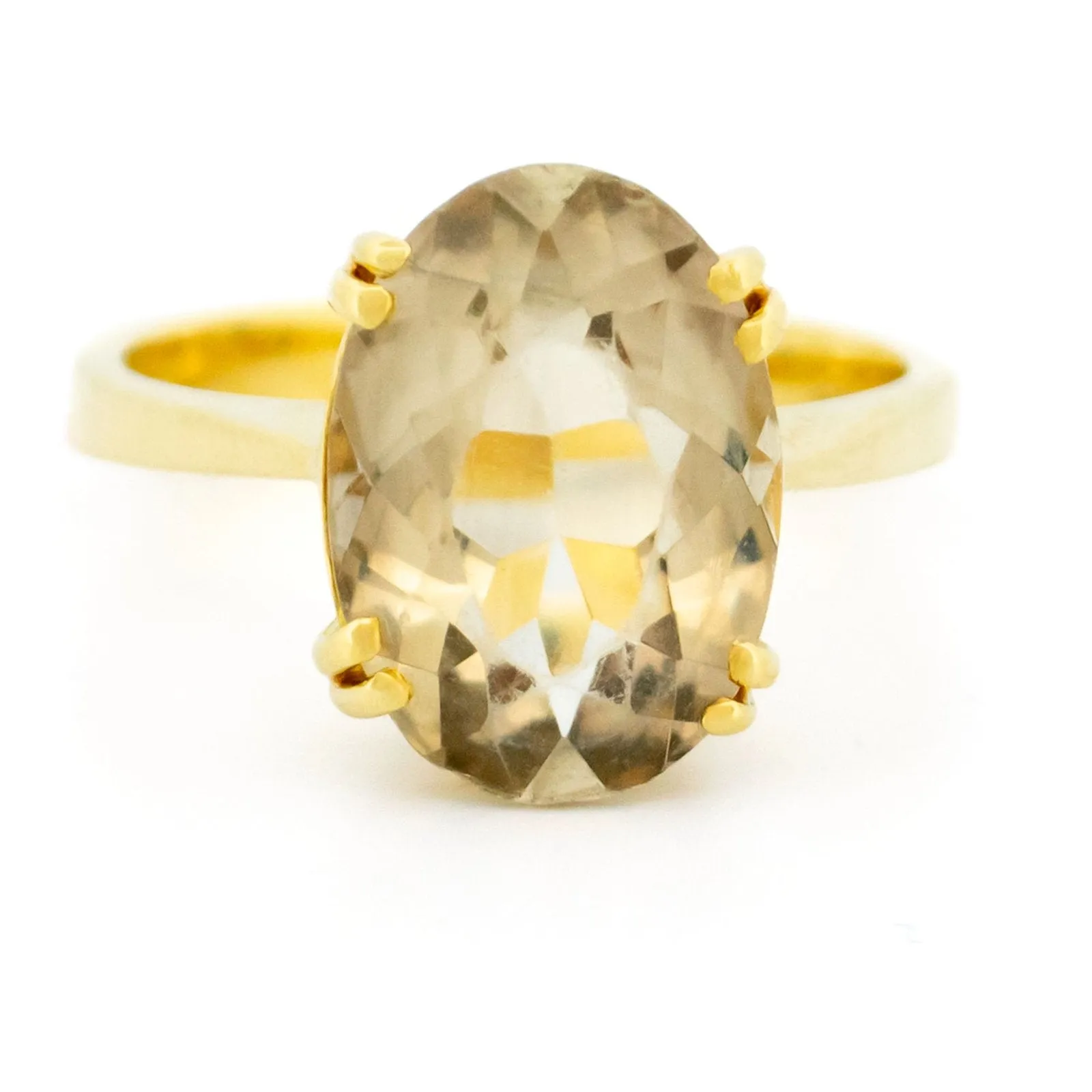 Bague solitaire citrine ovale en or jaune 18 carats sold by 58 Facettes