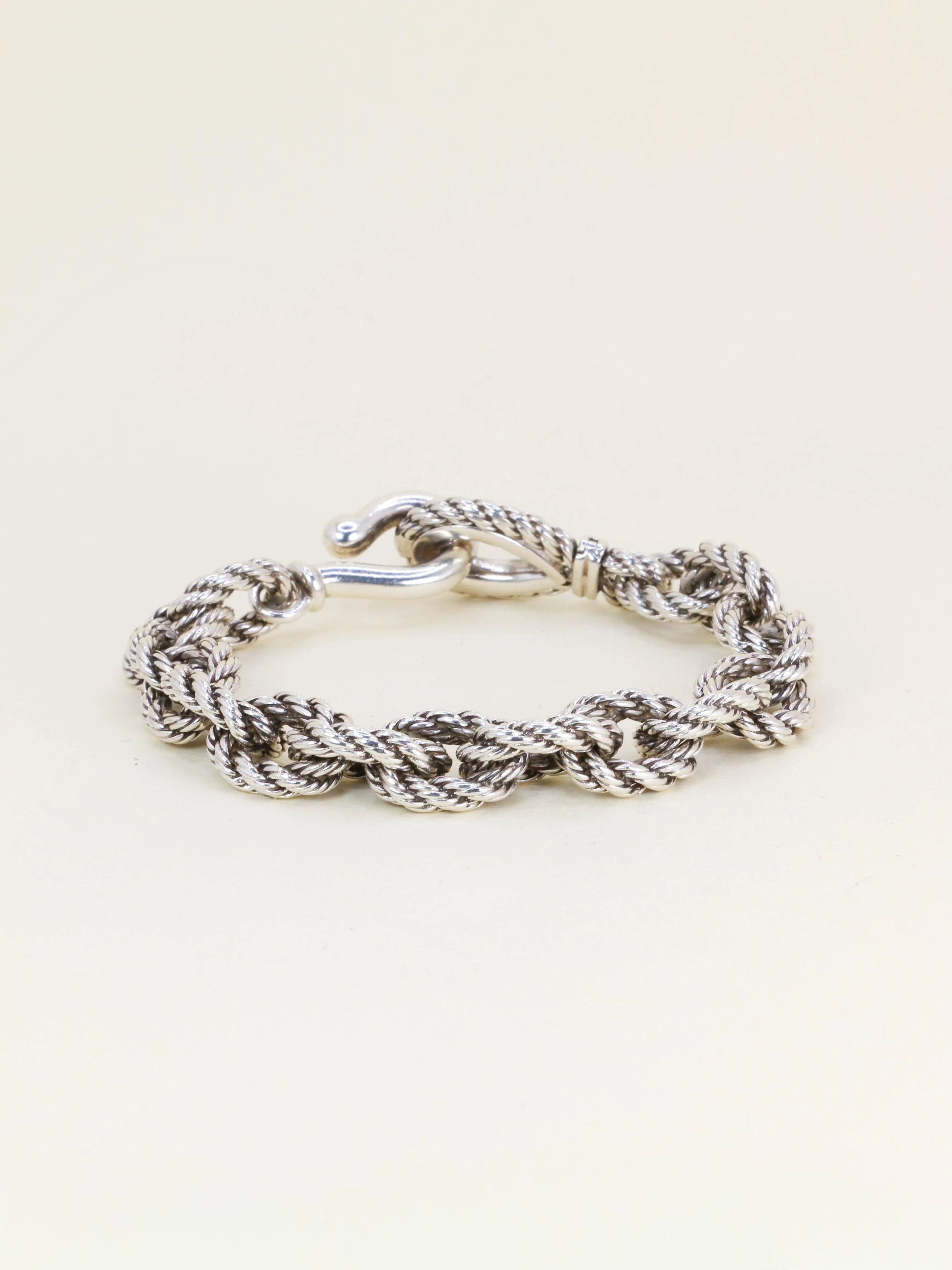HERMES (Attribué à) Bracelet quadrille corde tressé argent sold by 58 Facettes product image thumbnail 4