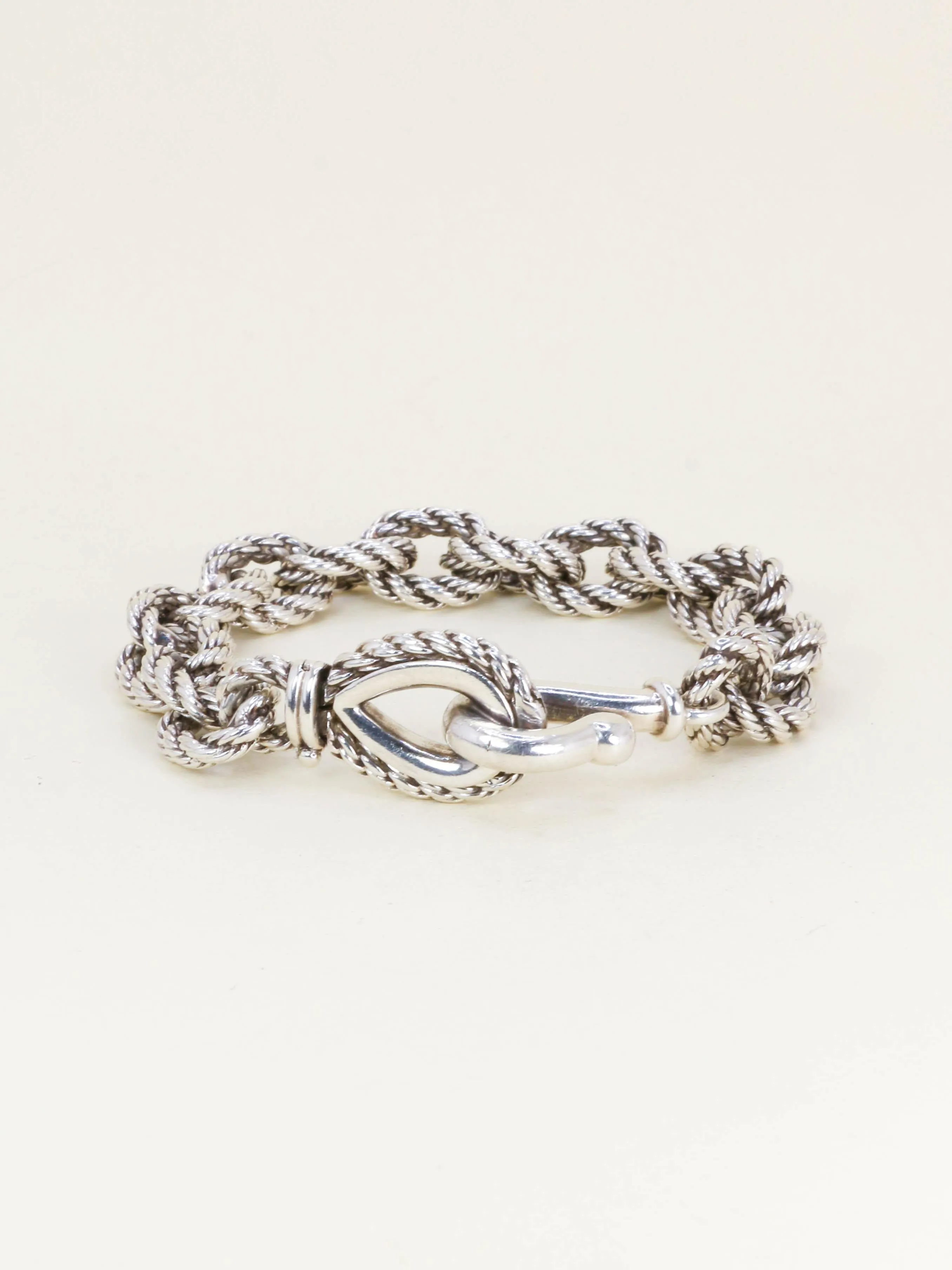 HERMES (Attribué à) Bracelet quadrille corde tressé argent sold by 58 Facettes