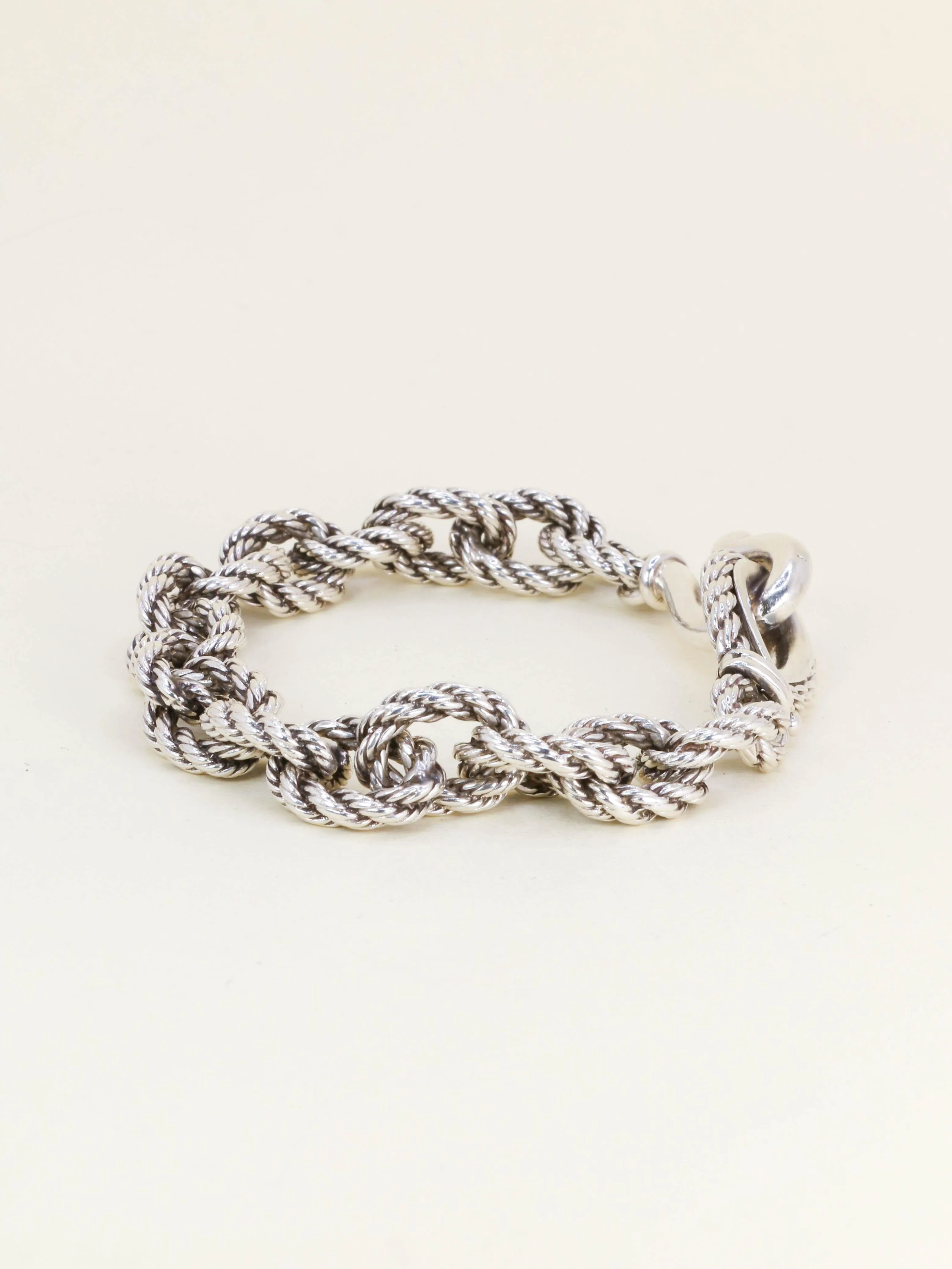 HERMES (Attribué à) Bracelet quadrille corde tressé argent sold by 58 Facettes product image thumbnail 5