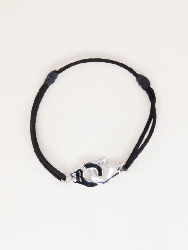 DINH VAN Bracelet Menottes R12 or blanc cordon noir made by 58 Facettes