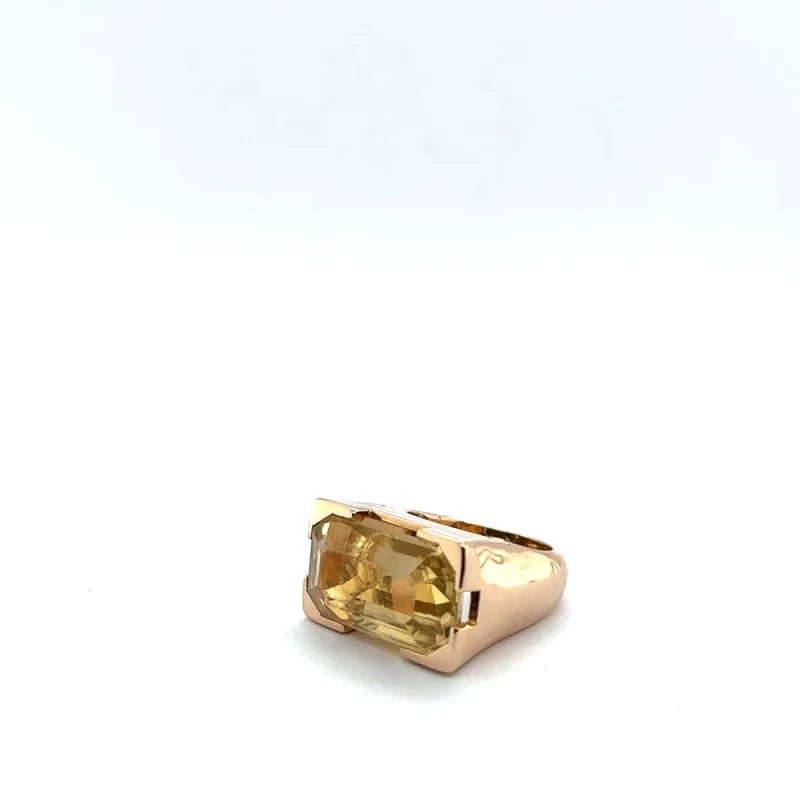 Bague Tank - Citrine en or made by 58 Facettes