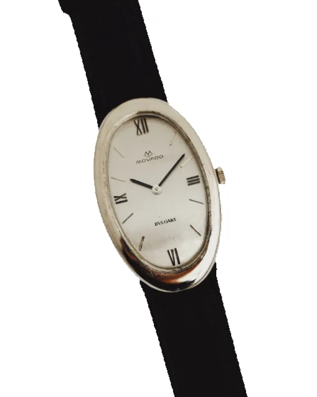 Movado pour Bvlgari - Montre Baignoire allongée en or blanc 18K made by 58 Facettes