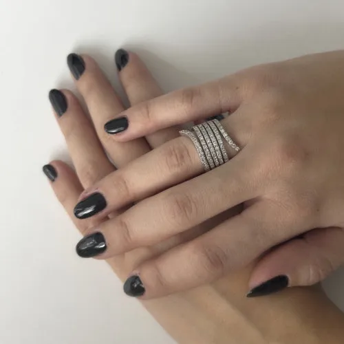 Bague bandeau en or blanc 18 ct et diamants sold by 58 Facettes product image thumbnail 2