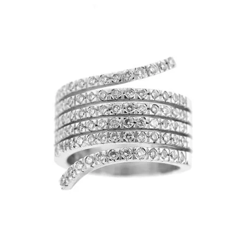 Bague bandeau en or blanc 18 ct et diamants sold by 58 Facettes product image thumbnail 3